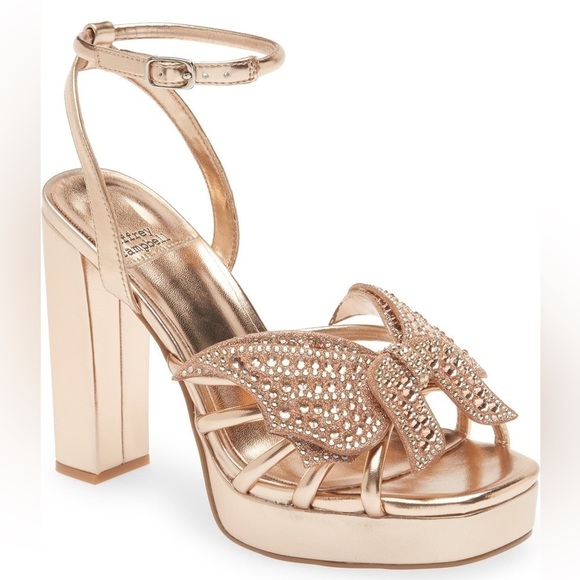 Jeffrey Campbell Fantasies Platform Sandal in Rose Gold Metallic Holographic 8.5 - Picture 5 of 11